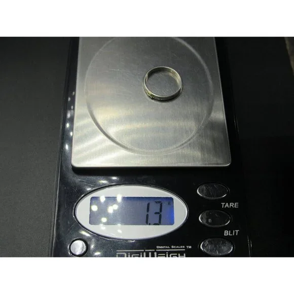 Size 5 Sterling Silver & Small Gold Nugget Band Ring - Picture 7 of 7